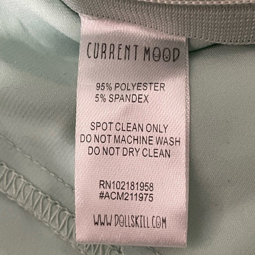 CURRENT MOOD Anything Could Happen Lace Up Ruffle Bustier Tank Top Mint Green M - Picture 10 of 11